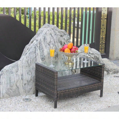 Outdoor patio Furniture Coffee Table with tempered glass