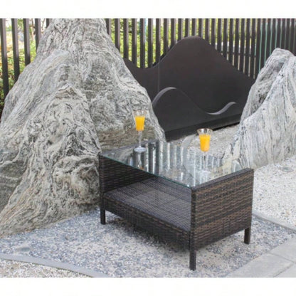 Outdoor patio Furniture Coffee Table with tempered glass