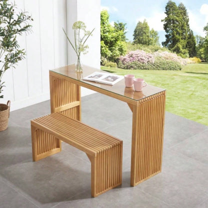 Dining and Table, Pine Indoor Wood Entryway, Living Room, Kitchen and Bedroom Table and Set Nature, Long TableTempered glass Included