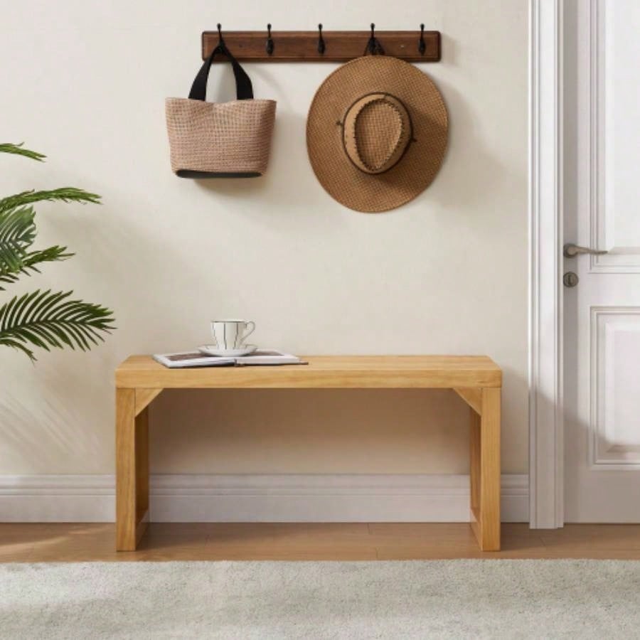 Dining and Table, Pine Indoor Wood Entryway, Living Room, Kitchen and Bedroom Table and Set Nature, Long TableTempered glass Included