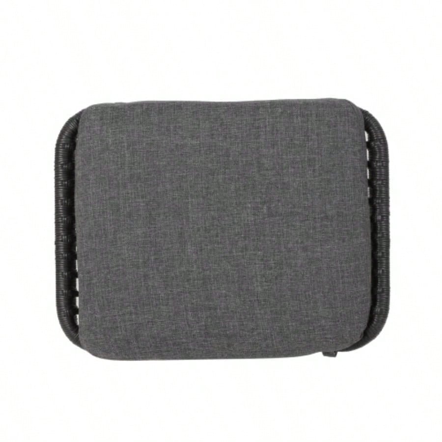 Montana Faux Rattan Outdoor Patio Ottoman with Cushion Set of 2