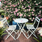 3 Piece Patio Bistro Set of Foldable Round Table and Chairs, Red