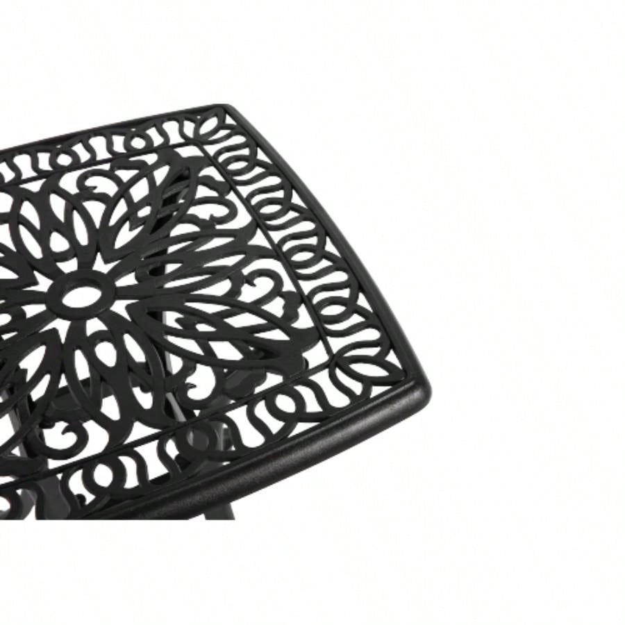 Bistro Set 3 Piece Rustproof Cast Aluminum Patio Furniture Sets 2 Chairs and 1 Round Table Outdoor, Garden, Patio, Balcony, black