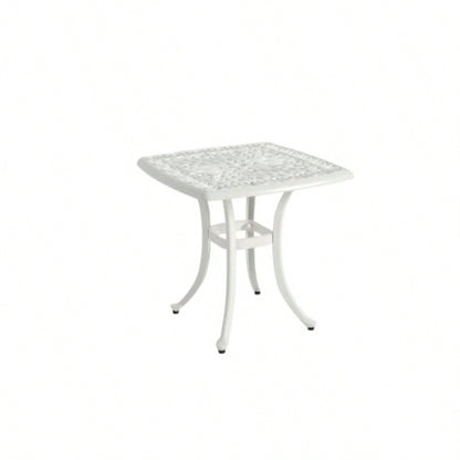 Bistro Set 3 Piece Rustproof Cast Aluminum Patio Furniture Sets 2 Chairs and 1 Round Table Outdoor, Garden, Patio, Balcony, white