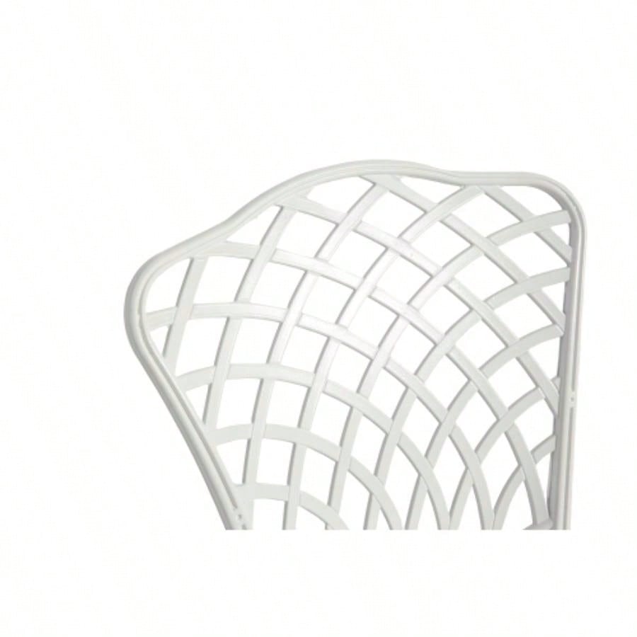 Bistro Set 3 Piece Rustproof Cast Aluminum Patio Furniture Sets 2 Chairs and 1 Round Table Outdoor, Garden, Patio, Balcony, with cushion white