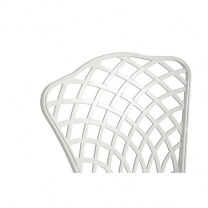 Bistro Set 3 Piece Rustproof Cast Aluminum Patio Furniture Sets 2 Chairs and 1 Round Table Outdoor, Garden, Patio, Balcony, with cushion white
