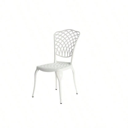 Bistro Set 3 Piece Rustproof Cast Aluminum Patio Furniture Sets 2 Chairs and 1 Round Table Outdoor, Garden, Patio, Balcony, white