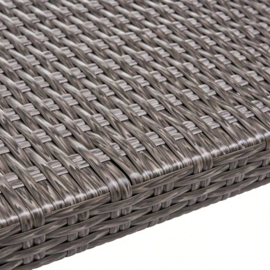 HAMPTON WOOD+ WICKER OTTOMAN