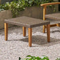 HAMPTON WOOD+ WICKER OTTOMAN