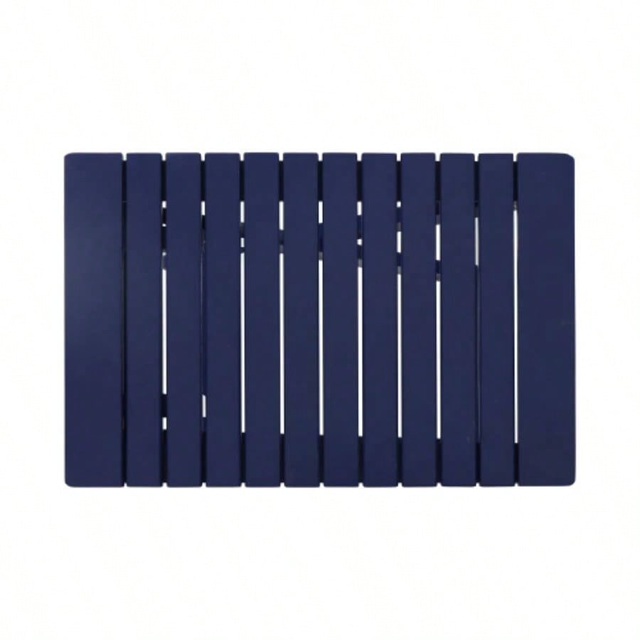 Outdoor Folding Wooden Side Table, Navy Blue, 15Dx 22.75x 18.25H