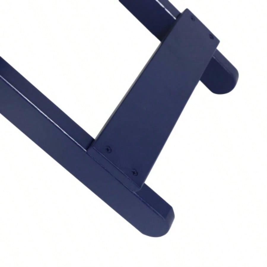 Outdoor Folding Wooden Side Table, Navy Blue, 15Dx 22.75x 18.25H