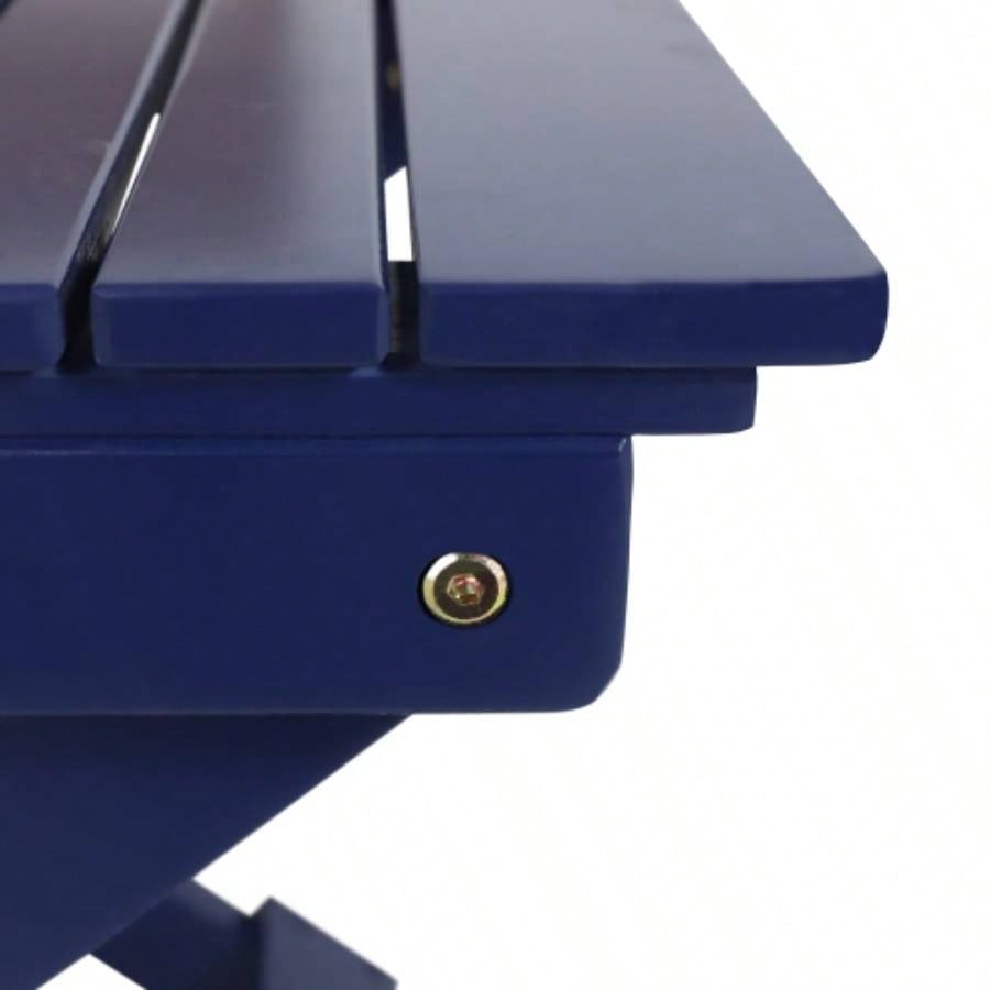 Outdoor Folding Wooden Side Table, Navy Blue, 15Dx 22.75x 18.25H