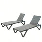 Outdoor Lounge Chair, Aluminum Plastic Patio Chaise Lounge with Side Table 5 Position Adjustable Backrest Wheels, All Weather Reclining Chair Outside Beach Poolside Lawn, Lake Blue