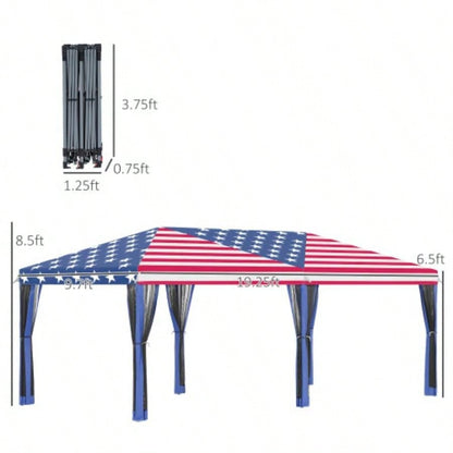 Outsunny 10x 20 Up Canopy Tent with Netting, Heavy Duty Instant Shelter, Large Tents Parties with Carry Bag Outdoor, Garden, Patio, American
