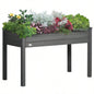 Outsunny Raised Garden Bed with, 48x 22x 30 Elevated Wooden Planter Box, Self - Draining with Bed Liner Vegetables, Herbs, and Flowers Backyard, Patio, Balcony Use, Dark Gray
