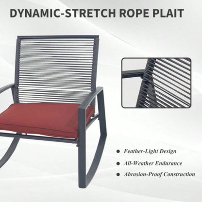 2 - person Outdoor Patio Bistro Metal Rocking Conversation Set With Table