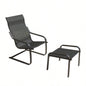 Outdoor Patio Bistro Set of 2, C Spring Motion Chair, All - Weather Conversation Armchair with Ottoman Quick Dry Textile Porch, Deck, Yard, Garden, Lawn1 Chair+1 Ottoman