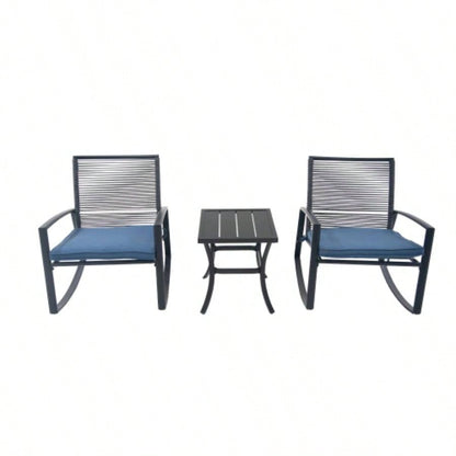 2 - person Outdoor Patio Bistro Metal Rocking Conversation Set With Table