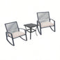 2 - person Outdoor Patio Bistro Metal Rocking Conversation Set With Table