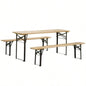 Outsunny 6 Portable Picnic Table and Set, Outdoor Wooden Folding Camping Dining Table Set Patio Garden Outdoor Activities