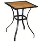 Outsunny 28 Outdoor Dining Table, Faux Wood Patio Furniture, Square Wood - Like Garden Table with Safe Design Deck, Backyard, Lawn, Brown