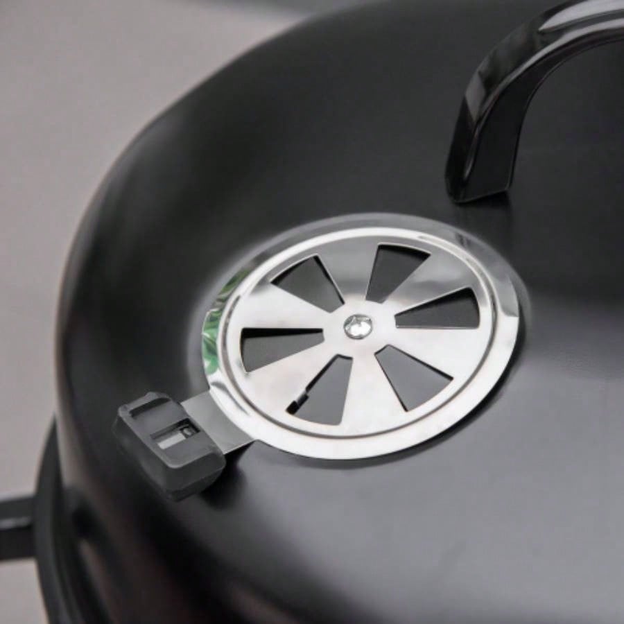 Outsunny Vertical Charcoal BBQ Smoker, 3 - in - 1 16 Round Charcoal Barbecue Grill with 2 Cooking Area, and Thermometer Outdoor Camping Picnic Backyard Cooking, Black