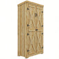 Outsunny Wooden Garden Shed, Outdoor Storage Cabinet with Waterproof Galvanized Metal Roof, Narrow Shed with 3 Shelves and Lockable Door, Natural
