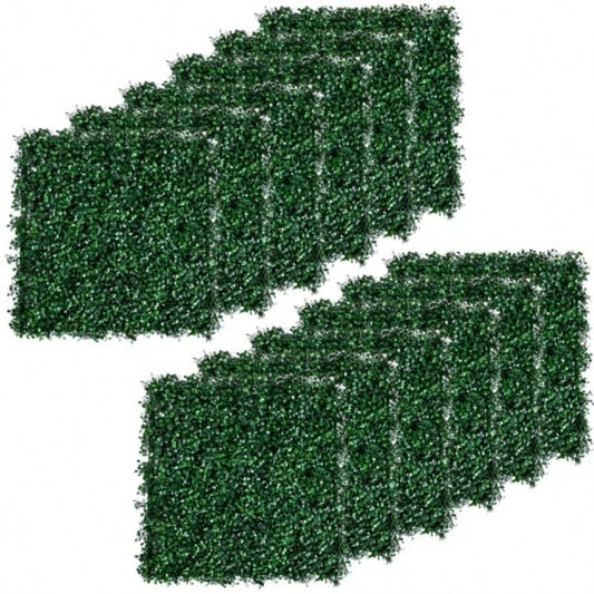 Outsunny Grass Wall Panels, 20x 20 Artificial Grass Wall Decor, Greenery Backdrop Panels Wall Outdoor, Indoor, Garden, Fence, Backyard, Dark Green