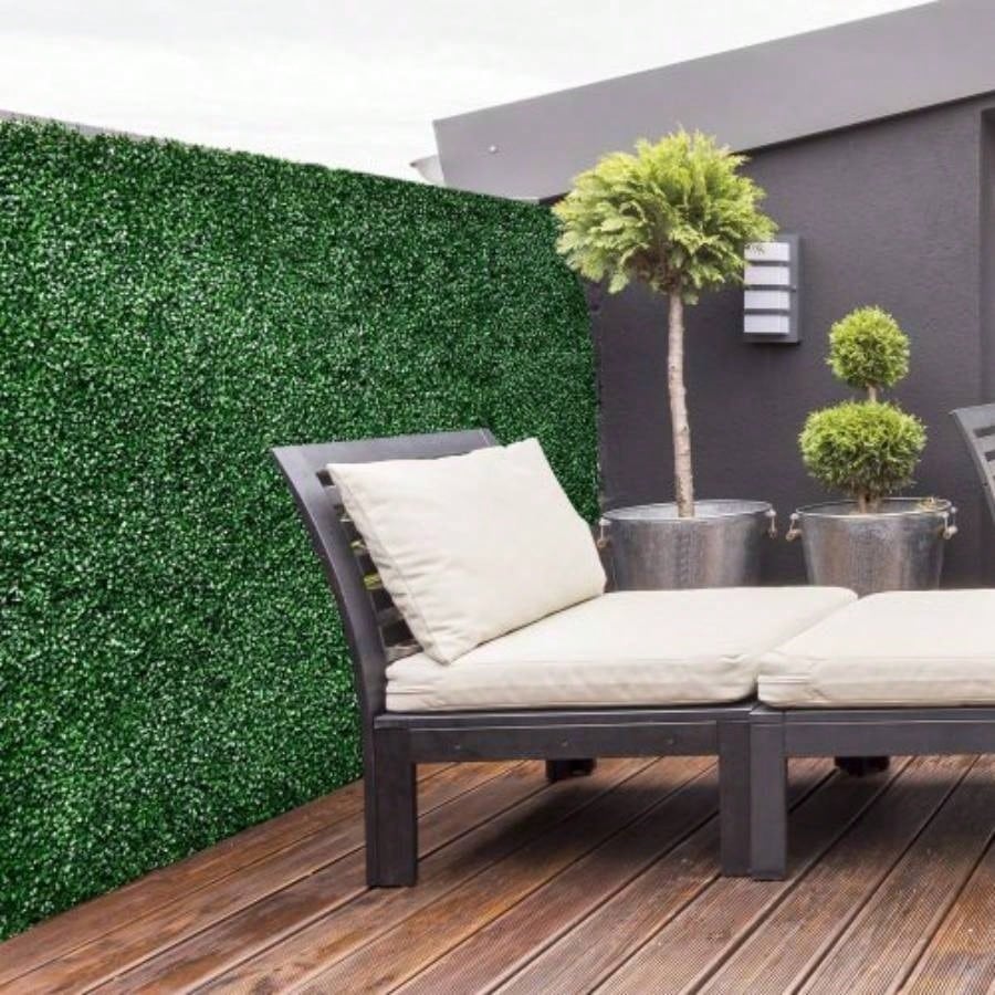 Outsunny Grass Wall Panels, 20x 20 Artificial Grass Wall Decor, Greenery Backdrop Panels Wall Outdoor, Indoor, Garden, Fence, Backyard, Dark Green