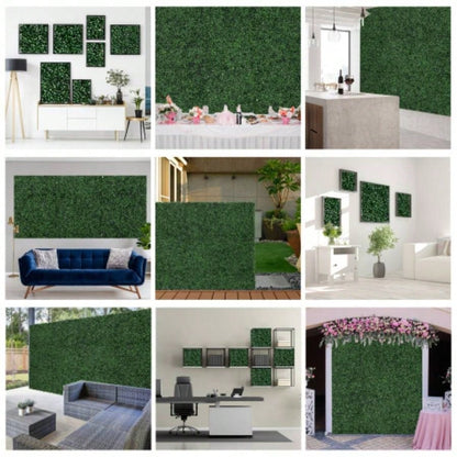 Outsunny Grass Wall Panels, 20x 20 Artificial Grass Wall Decor, Greenery Backdrop Panels Wall Outdoor, Indoor, Garden, Fence, Backyard, Dark Green