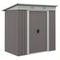Outsunny 6x 4 Metal Lean to Garden Shed, Outdoor Storage Shed, Garden House with Double Sliding Doors, 2 Vents Backyard, Patio, Lawn, Gray