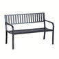 Outsunny 50 Outdoor Garden, Patio with Slatted, Metal Porch Backyard, Poolside, Lawn, Black