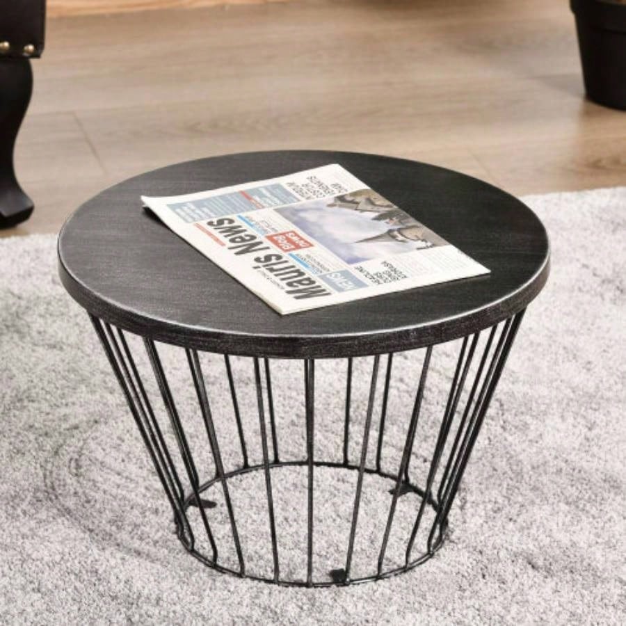 Outsunny 16 Steel Patio Side Table, Garden End Table with Design, Accent Table Outdoor and Indoor Use, Black