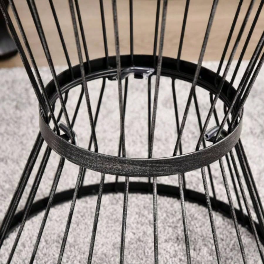 Outsunny 16 Steel Patio Side Table, Garden End Table with Design, Accent Table Outdoor and Indoor Use, Black