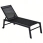 Outsunny Outdoor Lounge Chair, Patio Lounger with 5 - Position Reclining Backrest and 2 Wheels Poolside, Beach, Lawn, Black