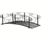 Outsunny 6 Metal Arch Backyard Garden Bridge, Safety Siderails, Footbridge Backyard, Stream, Pond, Black