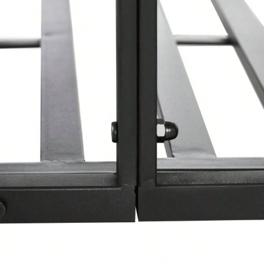 Outsunny 6 Metal Arch Backyard Garden Bridge, Safety Siderails, Footbridge Backyard, Stream, Pond, Black