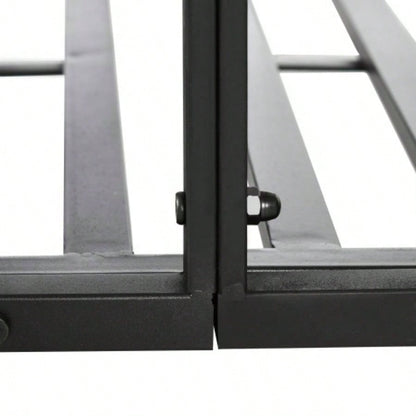 Outsunny 6 Metal Arch Backyard Garden Bridge, Safety Siderails, Footbridge Backyard, Stream, Pond, Black