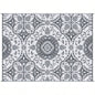Outsunny Reversible Outdoor Rug Carpet, 9x 12 Waterproof Plastic Straw Rug, Portable RV Camping Rugs with Carry Bag, Large Floor Backyard, Deck, Picnic, Beach, Gray White Floral