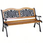 Outsunny 50 Outdoor Garden, Patio with Wood, Porch with Antique - Like Flourishes Backyard, Deck, Lawn, Outside Pool, Teak