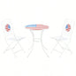 3 Piece Patio Bistro Set, Folding Outdoor Furniture with USA Table and Chairs, Portable Metal Frames 4th of July, Balcony, Backyard, Poolside, Porch, American