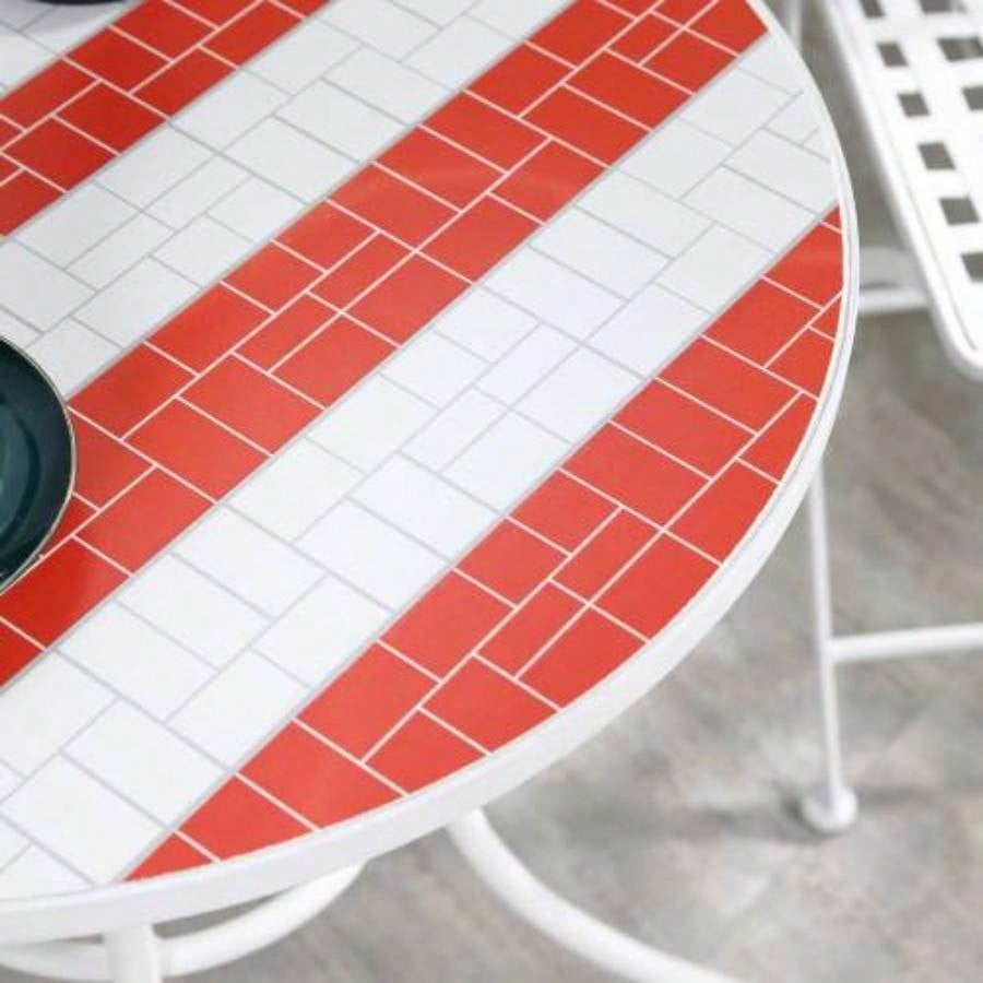 3 Piece Patio Bistro Set, Folding Outdoor Furniture with USA Table and Chairs, Portable Metal Frames 4th of July, Balcony, Backyard, Poolside, Porch, American