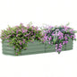Outsunny 4.9x 2x 1 Galvanized Raised Garden Bed Kit, Outdoor Metal Elevated Planter Box with Safety Edging, Easy Stock Growing Flowers, Herbs Vegetables, Green