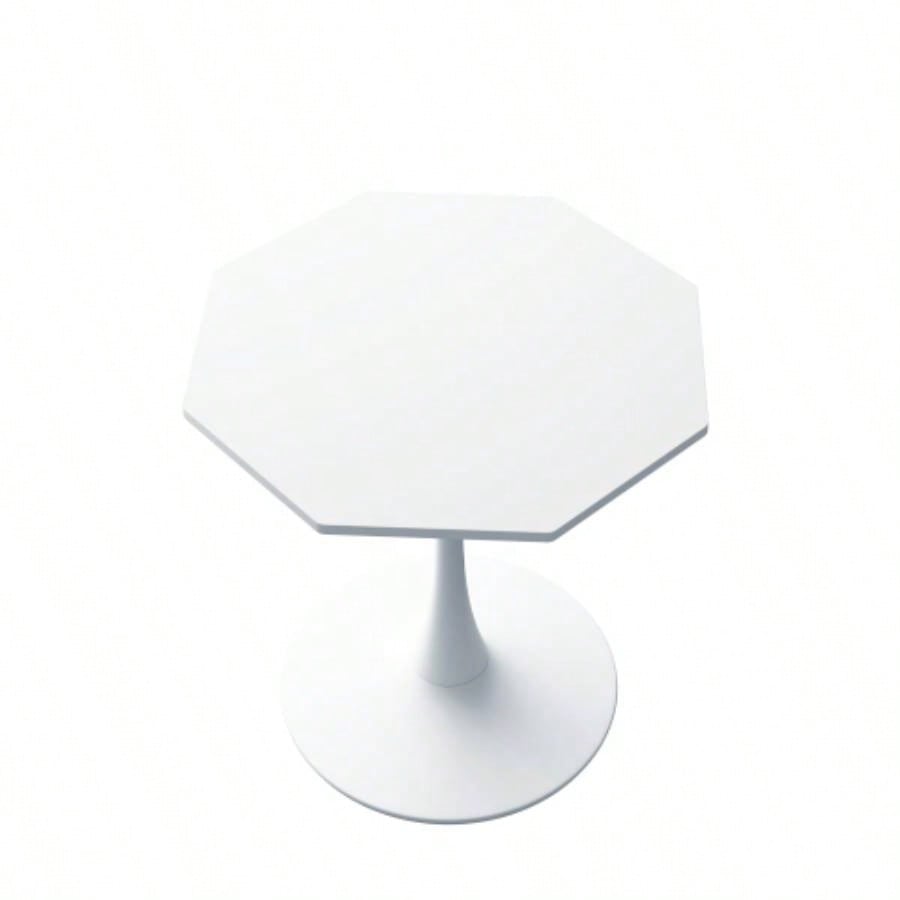 31.50Modern Octagonal Coffee Table with MDF Table Top, Metal Base, Dining Room, Kitchen, Living Room, White