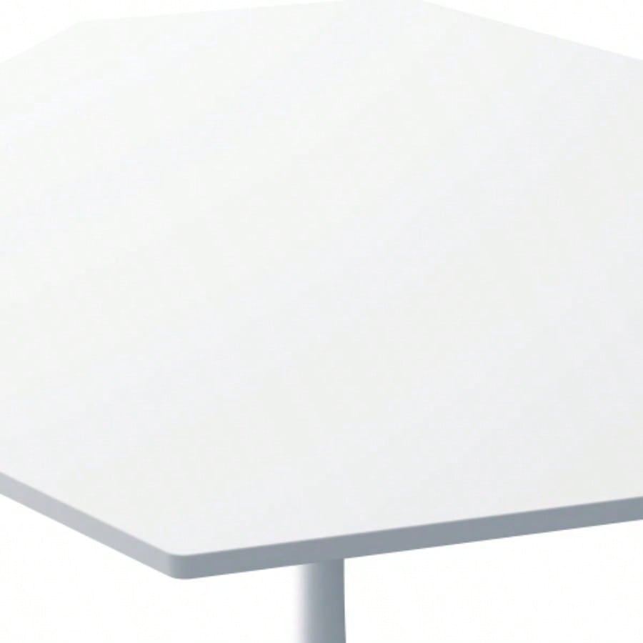31.50Modern Octagonal Coffee Table with MDF Table Top, Metal Base, Dining Room, Kitchen, Living Room, White