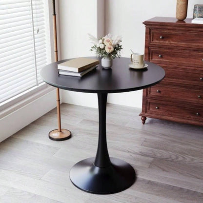 31.5 White Round Dining Table, Tulip Table Kitchen Dining Table 2 - 4 People with MDF Table Top Pedestal Base, Mid - End Table Leisure Coffee Table Office Living Room Table