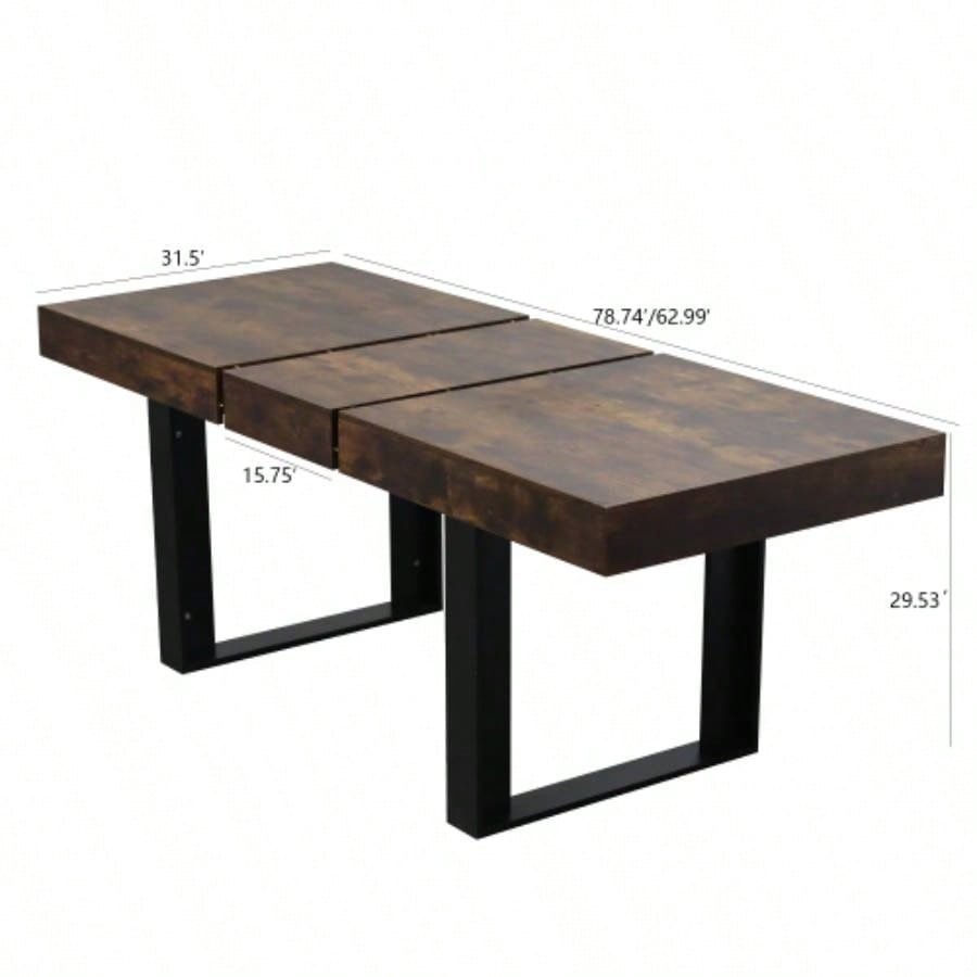 Extendable Dining Room Table 6 8 10, Modern Farmhouse Wooden Kitchen Expanding Table, Long Large Expandable Dining Room Conference Table