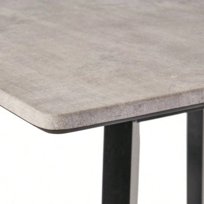 Modern Bar Height 42 Dining Table, Rubberwood and Laminate Table Top, Gray, Black