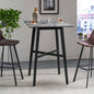 Modern Bar Height 42 Dining Table, Rubberwood and Laminate Table Top, Gray, Black