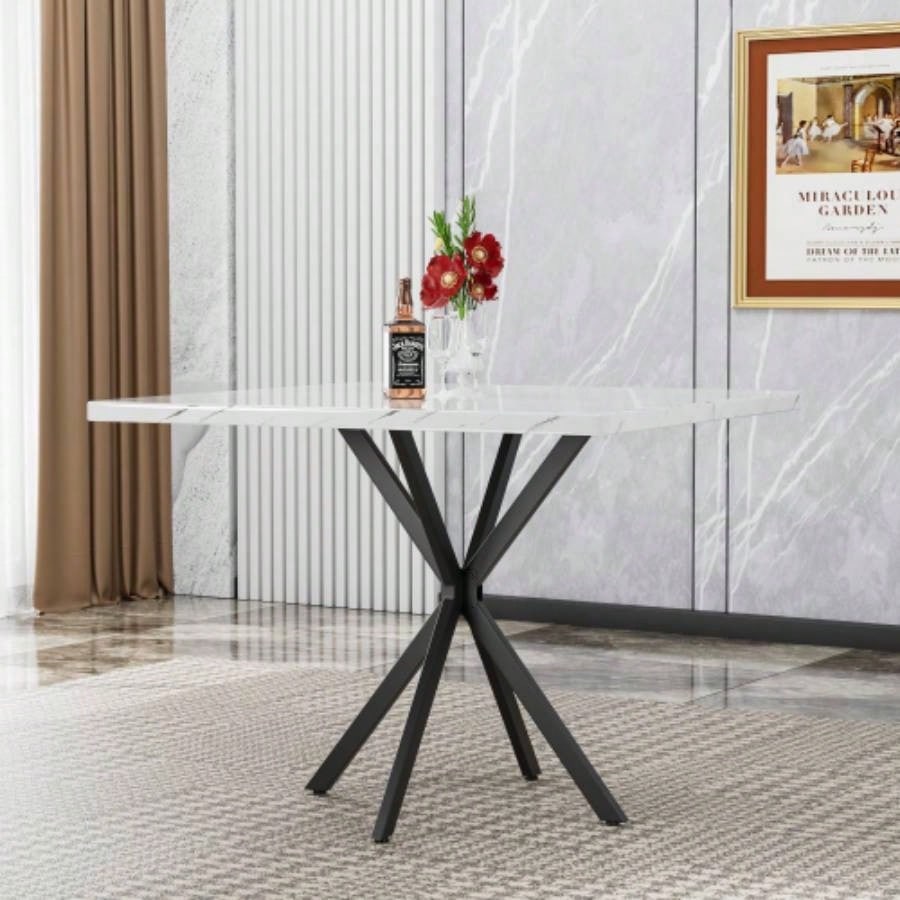 Square Dining Table, Mid Modern Square Dining Table 4 - 6 Person, Coffee Table Kitchen Dining Room, Office, Save Space